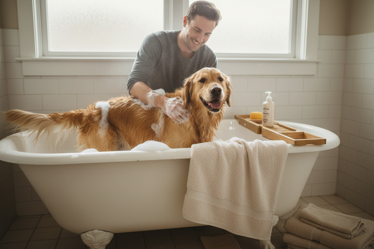 Cómo bañar a tu perro en casa sin complicaciones