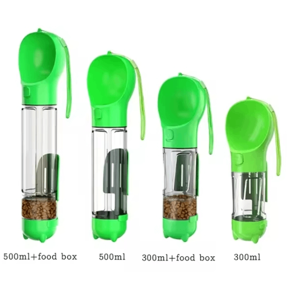 Botella Portátil 3 en 1 para Mascotas con Dispensador